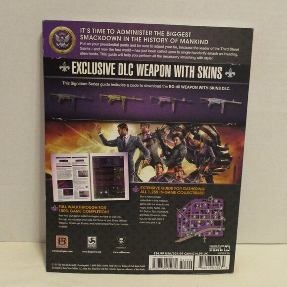 Saints Row 4 Bradly Games Large Purple Black White Players Guide Book - Picture 3 of 7